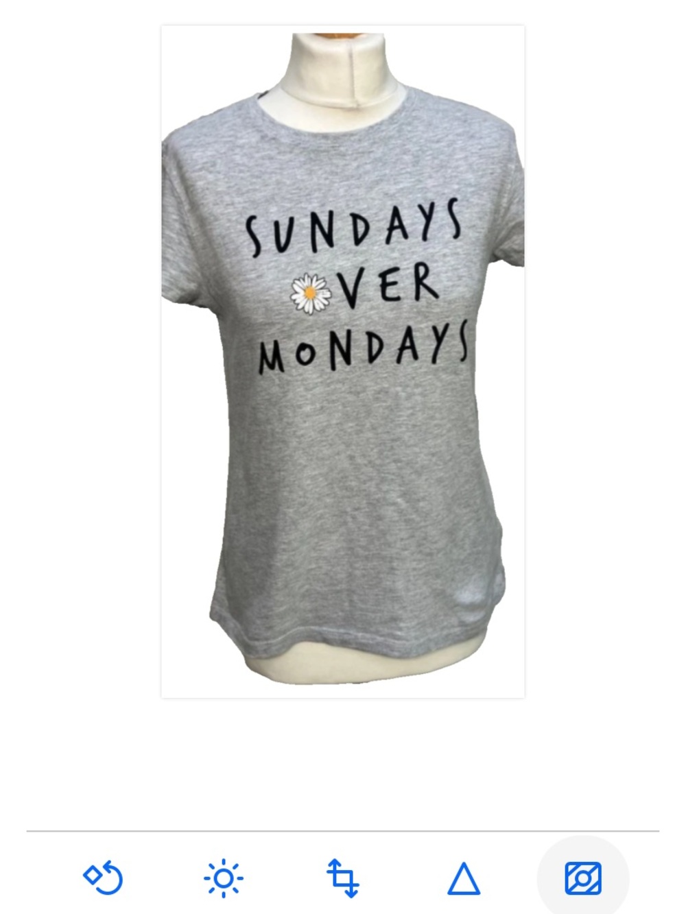 Primark Light Gray 'Sundays Over Mondays' Graphic Tee